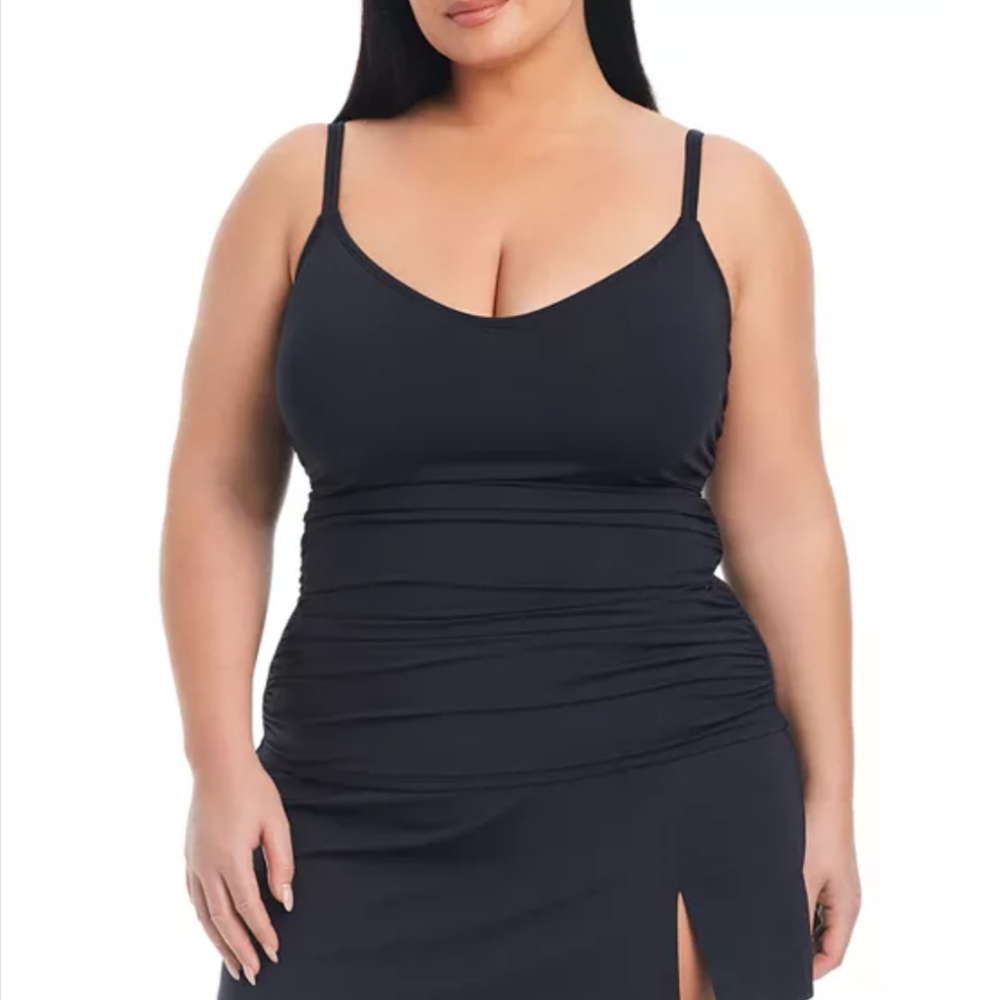 Bleu Rod Beattie Scoop Neck Black Tankini Top